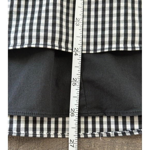 WHITE HOUSE BLACK MARKET Women's 2 Black & White Gingham Sleeveless Peplum Top - Picture 8 of 8